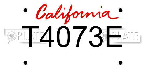 T4073E California License Plate