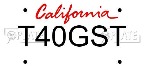 T40GST California License Plate