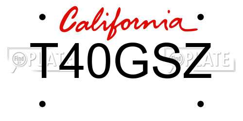 T40GSZ California License Plate