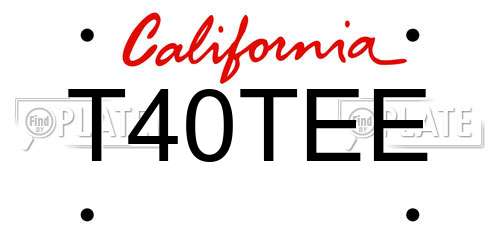 T40TEE California License Plate