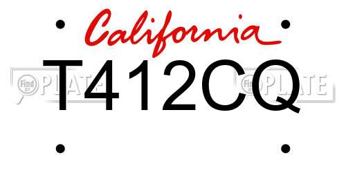 T412CQ California License Plate