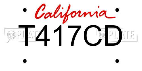 T417CD California License Plate