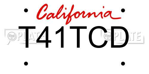 T41TCD California License Plate