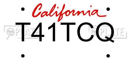 T41TCQ California License Plate