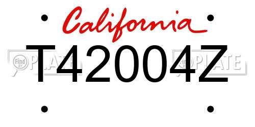 T42004Z California License Plate