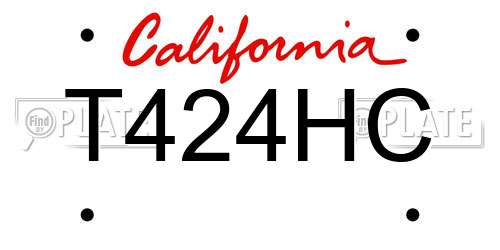 T424HC California License Plate