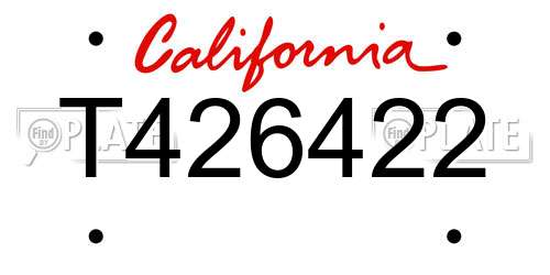 T426422 California License Plate