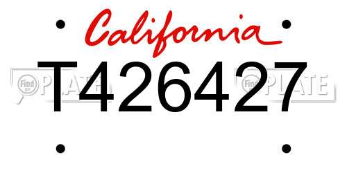 T426427 California License Plate