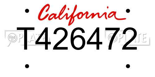 T426472 California License Plate
