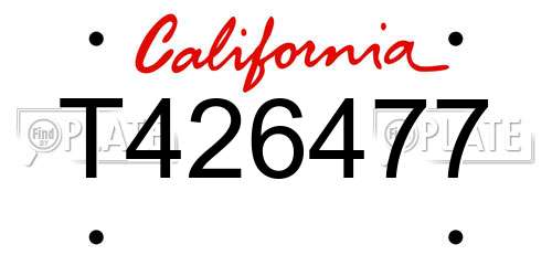 T426477 California License Plate