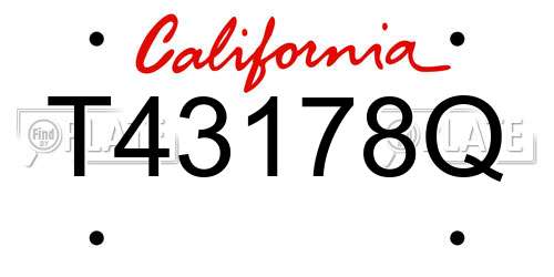 T43178Q California License Plate
