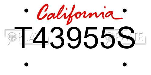 T43955S California License Plate
