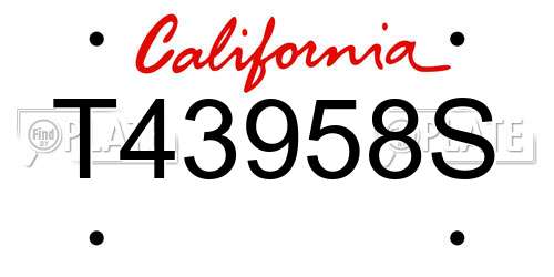 T43958S California License Plate