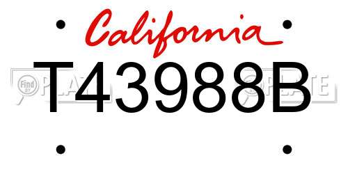 T43988B California License Plate