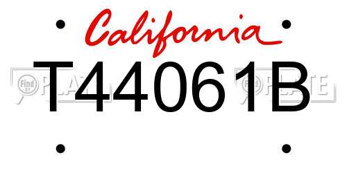 T44061B California License Plate