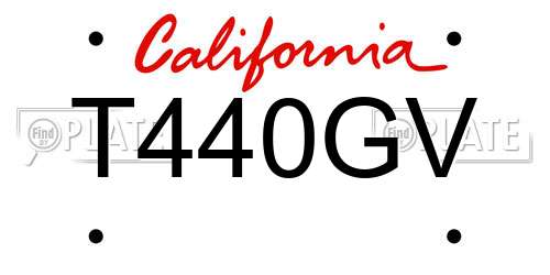 T440GV California License Plate