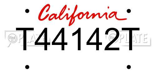 T44142T California License Plate