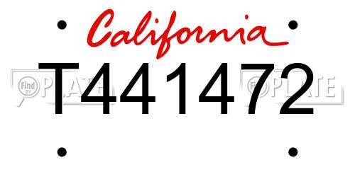 T441472 California License Plate