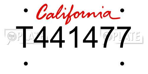 T441477 California License Plate