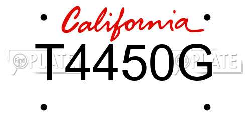 T4450G California License Plate