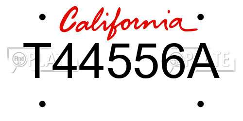 T44556A California License Plate