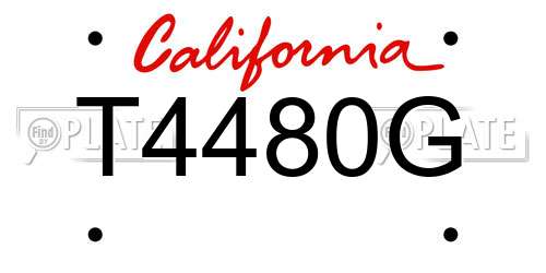 T4480G California License Plate