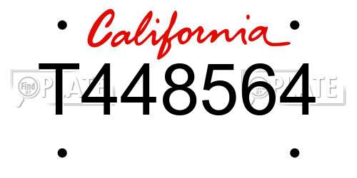 T448564 California License Plate