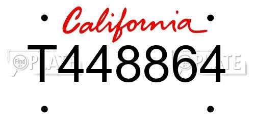 T448864 California License Plate