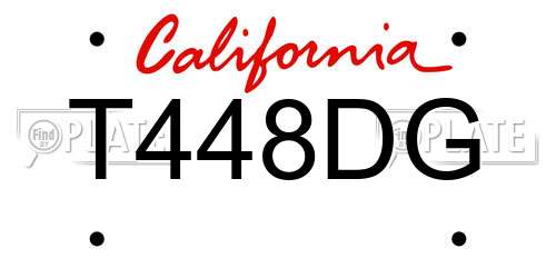T448DG California License Plate
