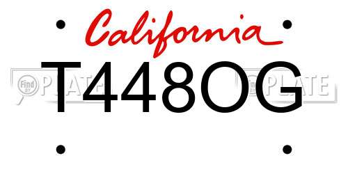 T448OG California License Plate