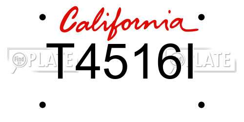 T4516I California License Plate