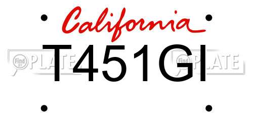 T451GI California License Plate