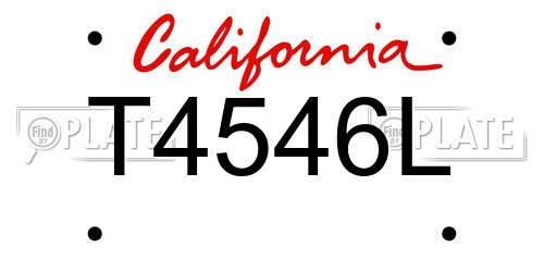 T4546L California License Plate