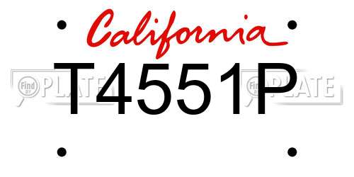 T4551P California License Plate