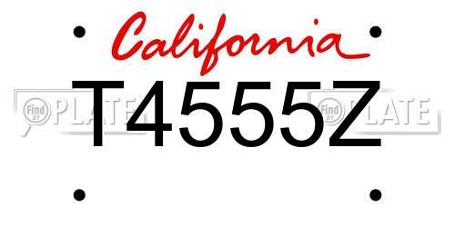 T4555Z California License Plate