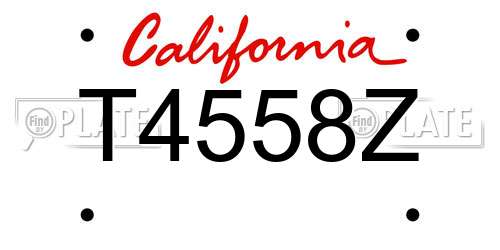 T4558Z California License Plate