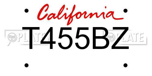 T455BZ California License Plate