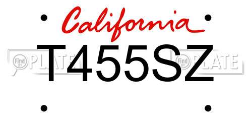 T455SZ California License Plate