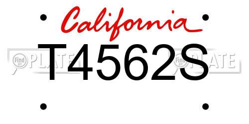T4562S California License Plate