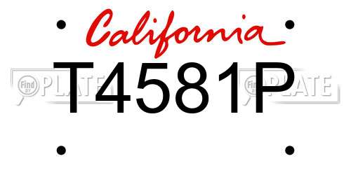 T4581P California License Plate