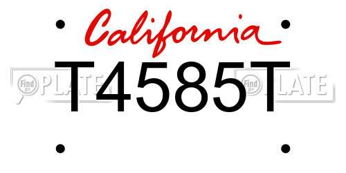 T4585T California License Plate