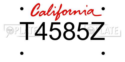 T4585Z California License Plate