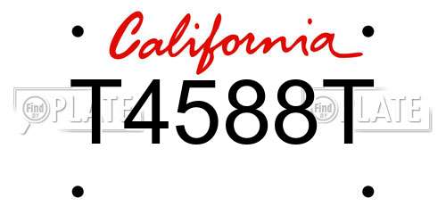 T4588T California License Plate