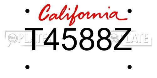 T4588Z California License Plate