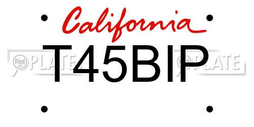 T45BIP California License Plate