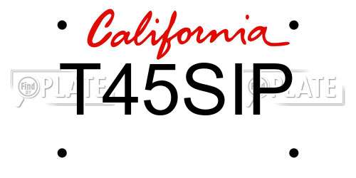 T45SIP California License Plate