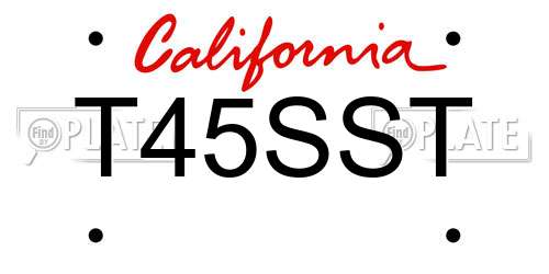T45SST California License Plate