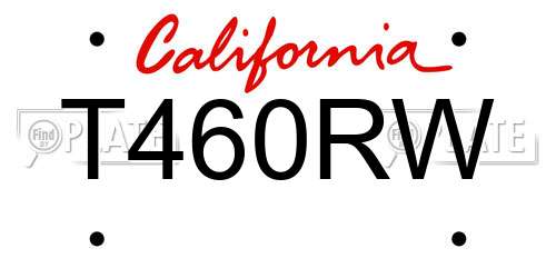 T460RW California License Plate