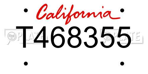 T468355 California License Plate