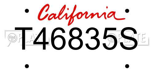 T46835S California License Plate